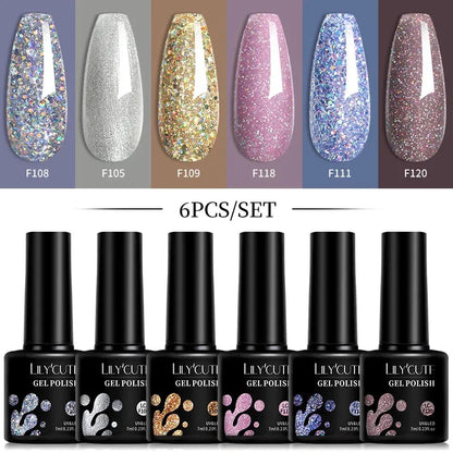 6Pcs/Set Macaron Color Gel Nail Polish Set Kit Spring 6 Colors UV LED Nail Art Gel Vernis Semi Permanent Base Top Coat - Shop & Buy