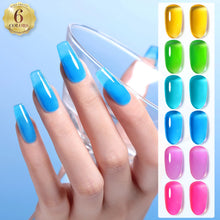 Load image into Gallery viewer, Jelly Gel Nail Polish 6PCS Ice Jelly Neon Gel Polish Crystal Transparent Colorful Gel Polish Set Nail Art Varnish
