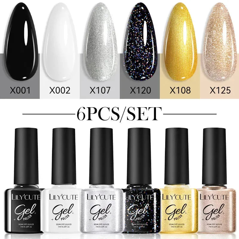 6Pcs/Set Macaron Color Gel Nail Polish Set Kit Spring 6 Colors UV LED Nail Art Gel Vernis Semi Permanent Base Top Coat - Shop & Buy