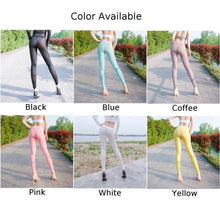 Load image into Gallery viewer, Sexy Women&#39;s Silky Transparent Leggings Solid Candy Color High Elastic Sheer Ultra-Thin Skinny Trousers
