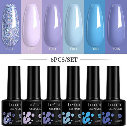 6Pcs/Set Fluorescent Neon Colors Gel Nail Polish Set Vernis Semi Permanent Soak Off UV Nail Art Gel for Home Nails DIY - Shop & Buy