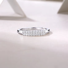 Load image into Gallery viewer, Double Layer 0.27CT Round Cut Moissanite Half  Eternity Matching Band Wedding Ring Gift For Her
