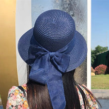 Load image into Gallery viewer, New Summer Sunscreen Hat Bowknot Straw Hat for Women Fashion Wide Brim Sunhat Beach Cap
