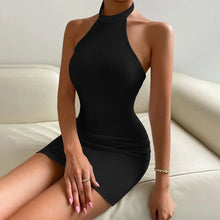 Load image into Gallery viewer, Sexy Halter Short Club Dress Ladies Summer Sleeveless Bodycon Dress Women Evening Party Tight Dresses Clubwear
