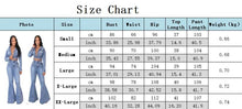 Load image into Gallery viewer, Vintage Denim Two Piece Set Women Sexy Button Turn-down Collar Crop Top + Flare Pants Slim Women Outfits Fashion Streetwear Suit