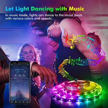 Load image into Gallery viewer, LED Strip RGB 5050 WS2812b Bluetooth App Control Chasing Effect Lights Flexible Tape Diode Ribbon TV BackLight Bedroom Decorate
