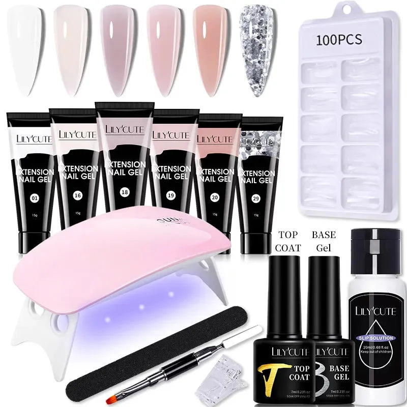 Nail Gel Set 6W LED Lamp Full Manicure Set Vernis Semi Permanent Quick Extension Nail Kit Gel Set For Nails Tool Kit - Shop & Buy