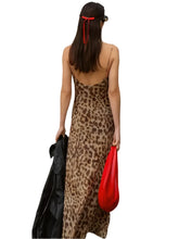 Load image into Gallery viewer, Leopard Print Dress Woman Summer Sexy Swing Collar Spaghetti Straps Backless Ruffles Party Clubwear Skinny Dresses
