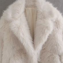 Load image into Gallery viewer, New women&#39;s fashion temperament versatile loose large lapel artificial fur effect coat
