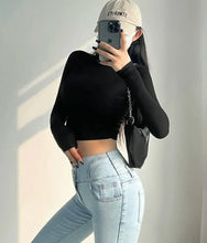 Load image into Gallery viewer, Womens Long Sleeve Turtleneck T Shirts Ribbed Tight Knit Sexy Slim Fitted Casual
