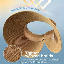 Load image into Gallery viewer, Women Summer Visors Hat - Stylish and UV-Resistant for Outdoor Hiking Foldable Sun Cap
