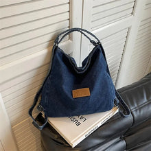 Load image into Gallery viewer, Solid Shoulder Bags Soft Sewing Thread High Quality Bags for Women Zipper Denim Women&#39;s Handbag
