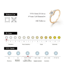 Load image into Gallery viewer, D Color Princess Cut 4*4mm Moissanite Ring for Women Men Real 925 Sterling Silver
