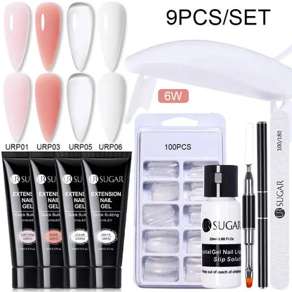 15ml Extension Gel Set Kits Semi Permanent Acrylic Hard Gel White Clear Nude Gel Nail Polish Nail Art Construction Gel - Shop & Buy