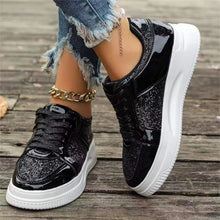 Load image into Gallery viewer, Women&#39;s Gold Sequins Platform Sneakers Autumn Fashion Casual Sports Shoes Thick Bottom Vulcanized Shoes
