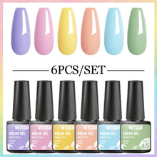 Load image into Gallery viewer, 6PCS/SET Color Nail Gel Polish Set Kits  Base Top Coat  Varnish Soak Off UV Gel LED Semi Permanent All For Manicure Nail Art
