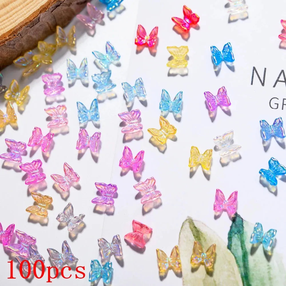 500-600pcs Bow Flower Nail Art Resin Decorations Mix Shapes Nail Charms Press on Manicure Supplies - Shop & Buy