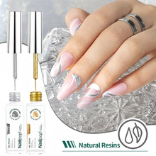 Load image into Gallery viewer, Nail Art Liner Gel Polish Set Classic Glitter Reflective Colors Swirl Manicure Design Shiny Gold Silver Black White 8ml
