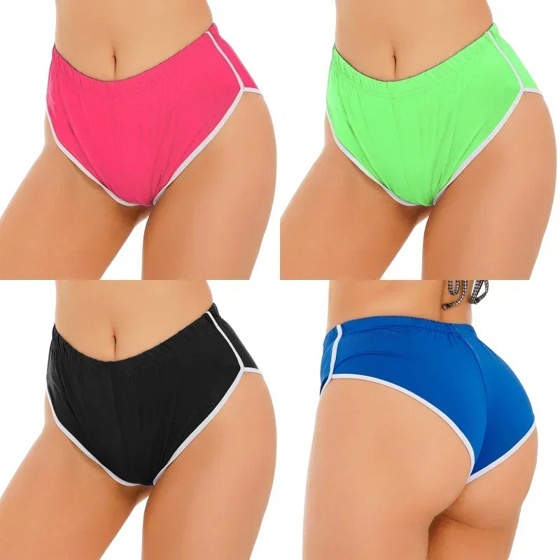 Women's Mid-Rise White Edge Booty Yoga Shorts Summer Sports Gym Workout Running Slimming Fitness Activewear Dolphin Shorts - Shop & Buy