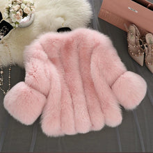 Load image into Gallery viewer, Pink Faux Fur Jacket Women Coats Patchwork Fashion Casual Loose Outerwears
