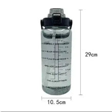 Load image into Gallery viewer, 2L Portable Water Bottle Large Capacity Plastic Straw Water Cup Drink Bottle with Time Marker for Outdoor
