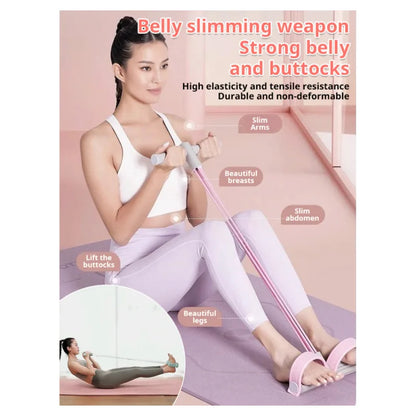 Fitness stretcher stirrup stretcher long pull unchanged sit-ups aids men and women 8 word tension rope fitness thin stomach