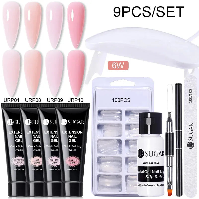 15ml Extension Gel Set Kits Semi Permanent Acrylic Hard Gel White Clear Nude Gel Nail Polish Nail Art Construction Gel - Shop & Buy