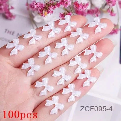 500-600pcs Bow Flower Nail Art Resin Decorations Mix Shapes Nail Charms Press on Manicure Supplies - Shop & Buy