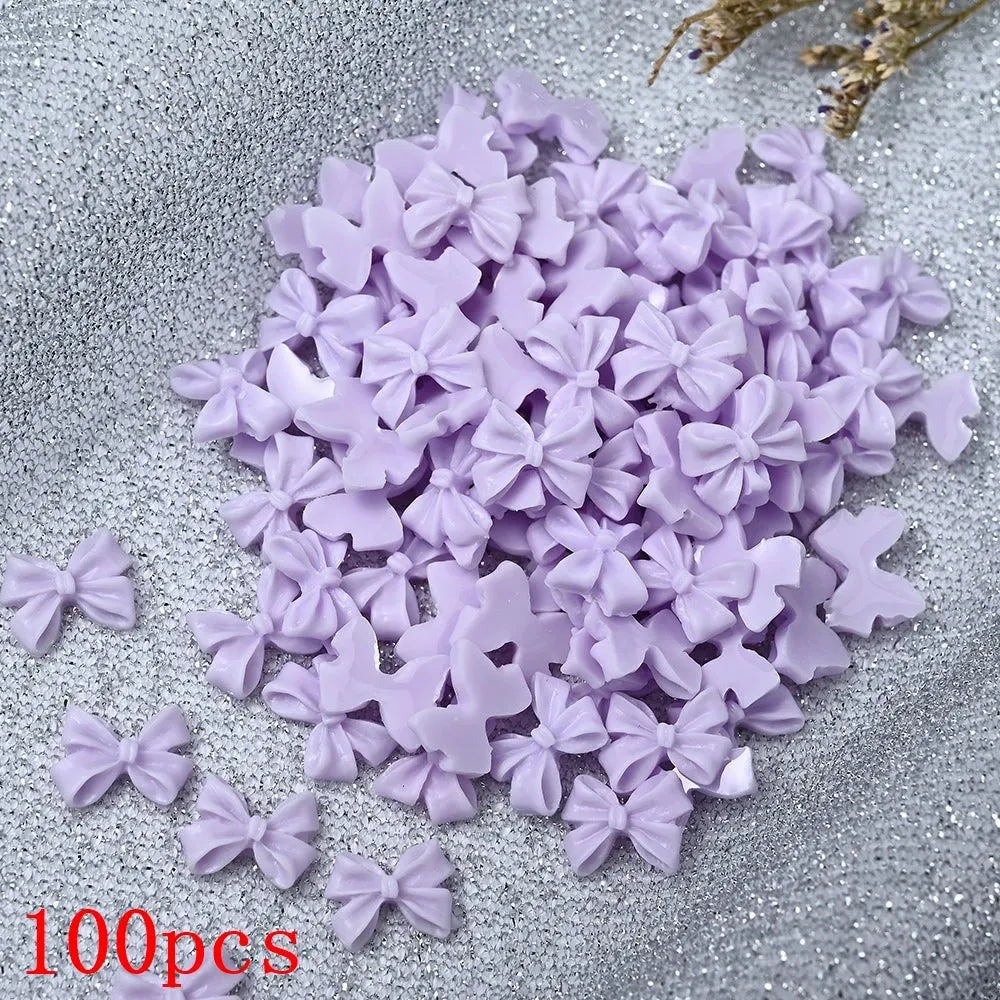 500-600pcs Bow Flower Nail Art Resin Decorations Mix Shapes Nail Charms Press on Manicure Supplies - Shop & Buy