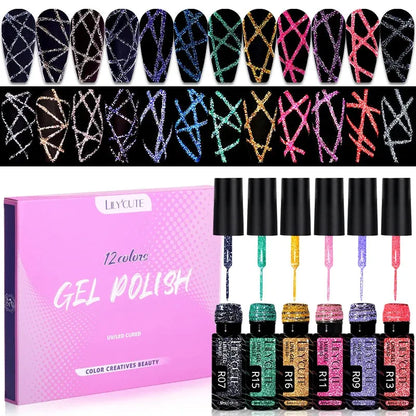 12PCs 7ml Spring Macaron Nail Gel Polish Set Semi Permanent UV Gel For Manicure Soak Off Gel Nail Polish Kit Varnishes - Shop & Buy