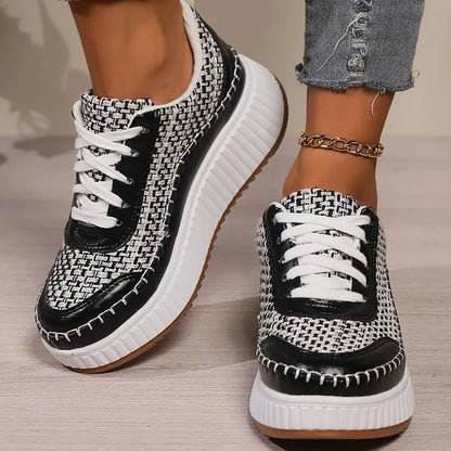 Fashion Colored Sequins Platform Sneakers Women Thick Bottom Lace Up Walking Shoes Woman Comfort Non Slip Sports Shoes Ladies