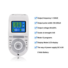 Load image into Gallery viewer, 12 Modes Tens Machine Unit 4 Electrode Pads for Pain Relief Pulse Massage
