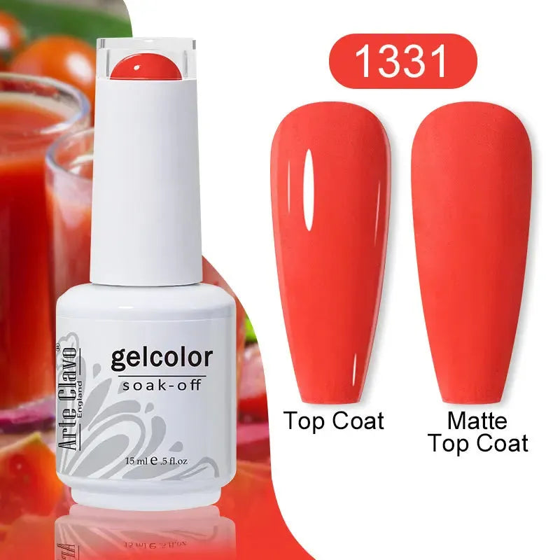 Cherry Red Color Gel Nail Polish Semi Permanent Gel Varnishes For Christmas Nail Art Design Glass Bottle Top Colorcard - Shop & Buy