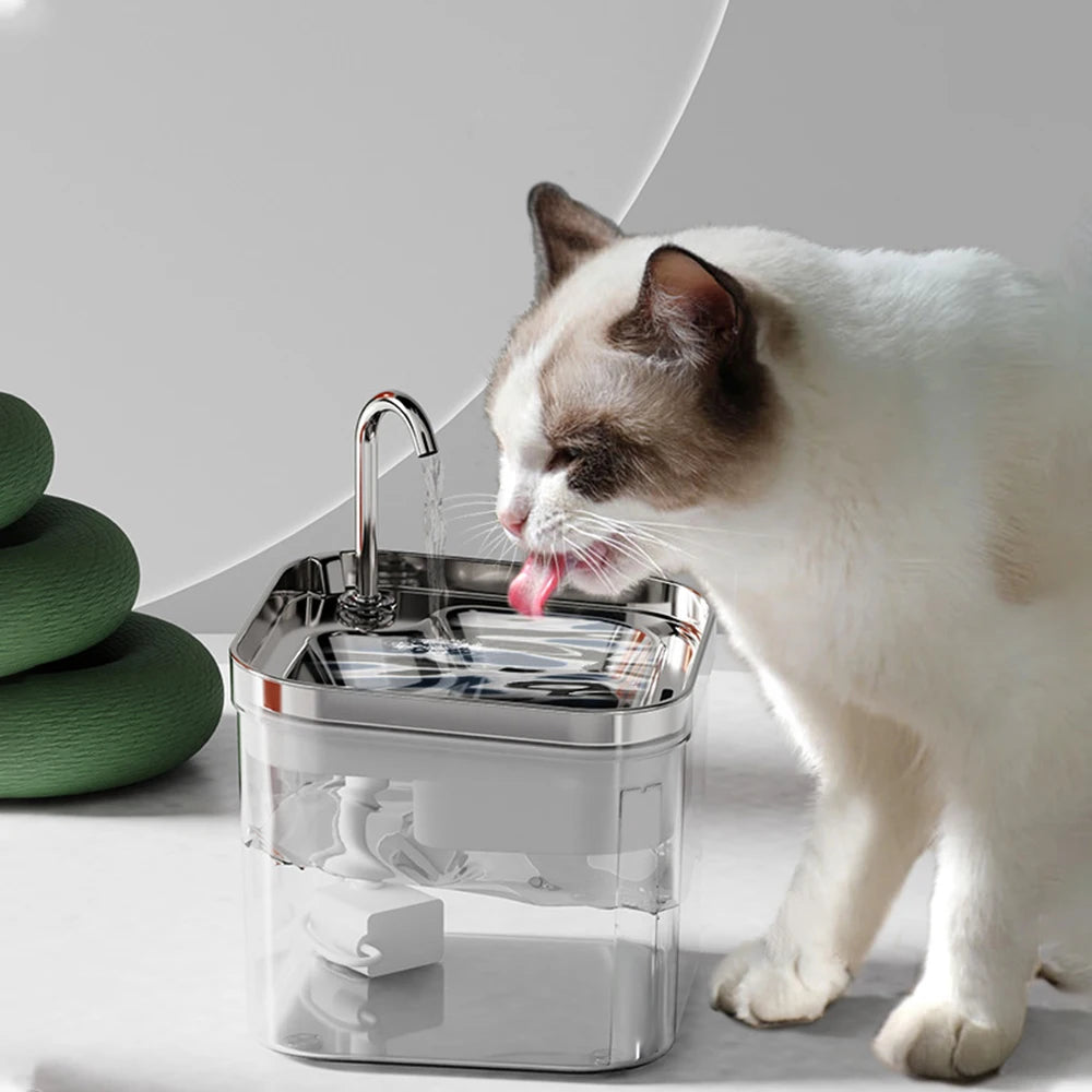 Cat Automatic Water Dispenser Dog Cat Pet Intelligent Silent Stainless Steel Filtered Water Pump Water Dispenser