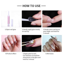 Load image into Gallery viewer, 50/40/30/20/10PCS Nail Glue Fast-Dry Acrylic False Nail Tips Professional 3D Nail Rhinestone Decoration Nail Super Adhesive Tool
