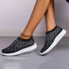 Load image into Gallery viewer, Rimocy Crystal Breathable Mesh Sneaker Shoes for Women Comfortable Soft Bottom Flats
