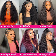 Load image into Gallery viewer, 180% Density Deep Wave 13X4 Transparent Lace Frontal Wigs Human Hair Brazilian Remy Wave Hair
