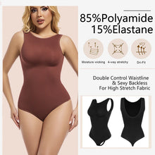 Load image into Gallery viewer, Seamless Bodysuit Women Shapewear Tummy Control Scoop Collar Tank Top U-Shape Backless Body Shaper Thongs Underwear
