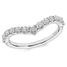 Load image into Gallery viewer, Moissanite Wedding Band Solid 925 Sterling Silver V Curved Half Eternity Band Rings
