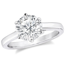 Load image into Gallery viewer, Classic Six Prongs Round Cut 2ct Solitaire Moissanite Engagement Ring Real 925 Sterling Silver
