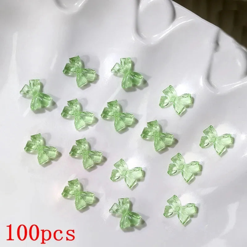 500-600pcs Bow Flower Nail Art Resin Decorations Mix Shapes Nail Charms Press on Manicure Supplies - Shop & Buy