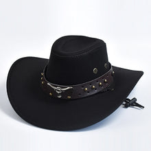 Load image into Gallery viewer, New Artificial Suede Western Cowboy Hats Vintage Big-edge Gentleman Cowgirl Jazz Hat Holidays Party Cosplay Hat
