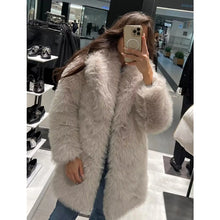 Load image into Gallery viewer, New women&#39;s fashion temperament versatile loose large lapel artificial fur effect coat
