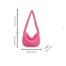 Load image into Gallery viewer, Plaid Quilted Shoulder Bag Cute Pleated Bubbles Large Capacity Underarm Bag Embroidered Solid Color Crossbody Bag
