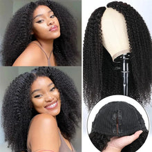 Load image into Gallery viewer, 180 Density V Shape Wig Afro Kinky Human Hair Wig For Black Women 16 Inchs Brazilian Glueless Hair
