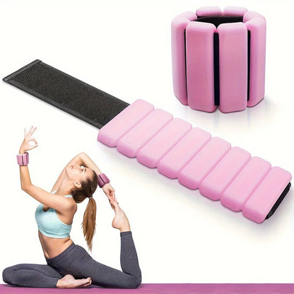 Bodybuilding Weight-Bearing Adjustable Silicone Wrist Ankle Weights Sweatproof Workout Straps for Yoga Cycling Strength Training