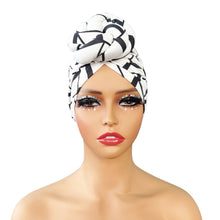 Load image into Gallery viewer, New Pre-Made Knotted Head Wrap Fashion Head Cap For Women Luxury Party Headdress Women 3D Flower Cross Turban Hat
