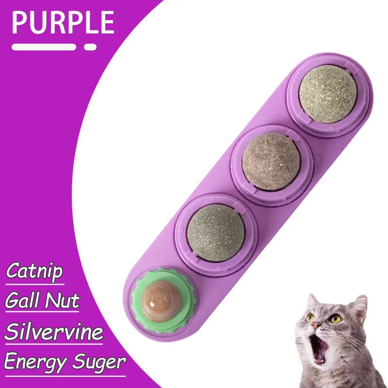 Natural Catnip Cat Wall Stick-On Ball Toy Scratchers Treats Healthy Natural Removes Balls To Promote Digestion Cat Grass Snack