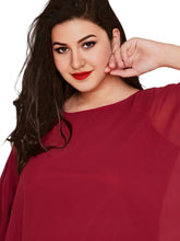 Load image into Gallery viewer, Womens Plus Size Elegant Summer Blouse Batwing Sleeve Oversized Chiffon Blouse Scoop Neck Large Size
