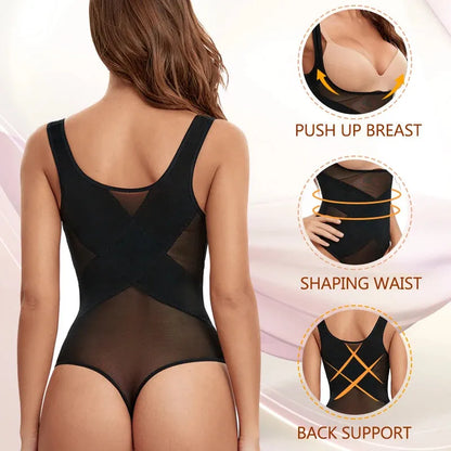 Womens Shapewear Bodysuit Thong Tummy Control Butt Lifter Body Shaper Seamless Waist Trainer Corset X-shaped Stomach Girdles - Shop & Buy